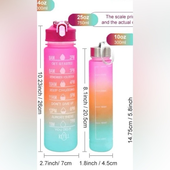 2 gradient set of water bottles , a set of 2 sizes, plastic water cups bottles - Picture 6 of 10
